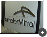 Letra polida de inox para a indústria de aço Arcelor Mittal