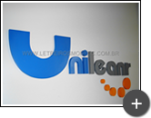 Letreiro de aço da empresa Unileanr