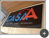 Letreiro produzido em aço galvanizado para empresa Casa A - Cama - Mesa - Banho