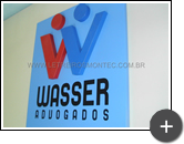 Letreiro para Advocacia Wasser em aço galvanizado colorido