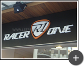 Letreiro e logotipo produzido em aço galvanizado para empresa Racer One