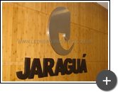 Material de aço galvanizado para o letreiro da empresa Jaraguá