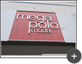 Letreiro para loja atacadista Mega Polo Moda
