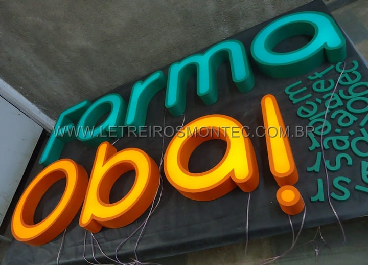 Letreiro luminoso com led