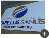 Logo em acrílico espelhado.