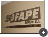 Fabricamos o letreiro para o escritório da fábrica de filtros Sofape