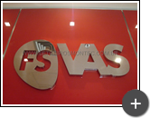 Letreiro fabricado e instalado no escritório da FS VAS