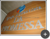 Letreiro para igreja Adventista da promessa em aço galvanizado com pintura e logotipo com adesivo impresso