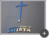 Logotipo em inox com alto brilho no formato de cruz para a igreja Batista