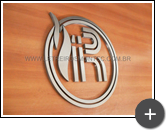 Produção do logotipo em aço inox para igreja em formato circular e curvas sinuosas